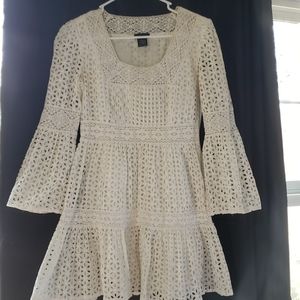 Beautiful off white 70's inspired mini dress